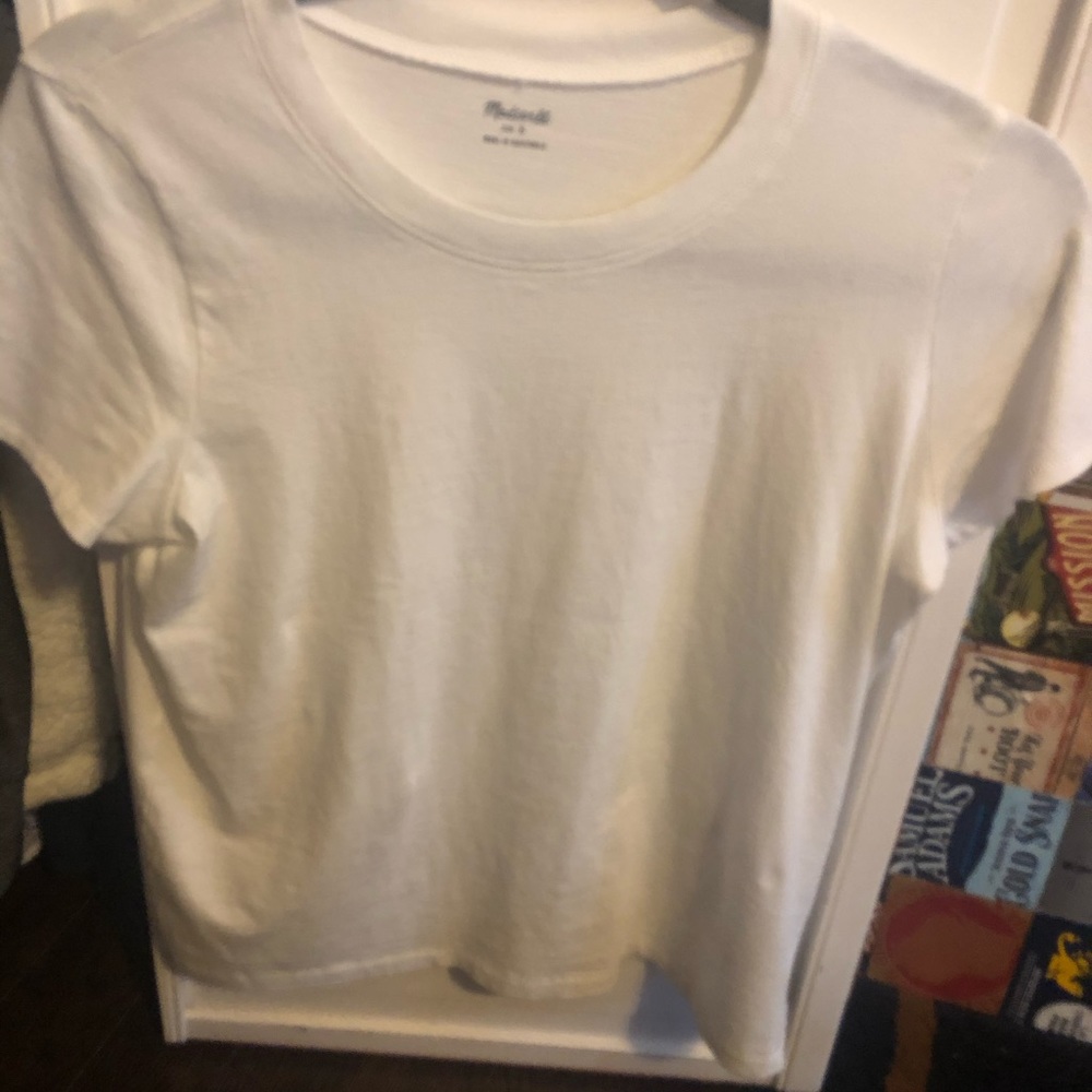 Madewell White Waist length Tee! Never worn!
